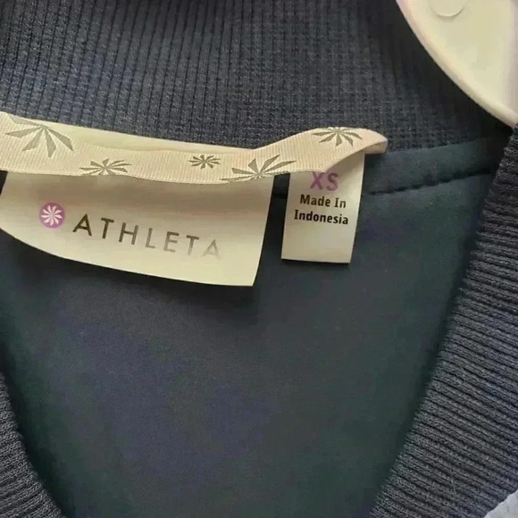 Athleta Blue Abstract Lined Bomber Jacket Size XS - Picture 2 of 5